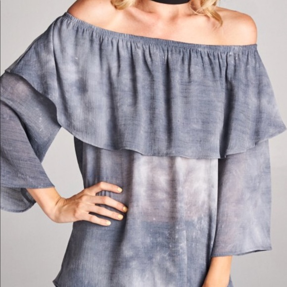✨LAST ONE ✨Off the shoulder tie dye top - Picture 3 of 8